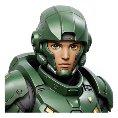 Cinematic Realistic StarCraft Terran Marine Portrait, depicted with rugged determination and futuristic military precision. Clad in advanced, intricately detailed tactical armor in consistent dark green and grey hues, his steely eyes and determined features exude unwavering resolve. Rendered with lifelike texture and dynamic, high-contrast lighting, high shine, noble and disciplined, capturing the essence of a legendary Terran Marine poised for interstellar battle. sticker