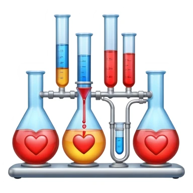 Heart emoji with things of laboratory  sticker