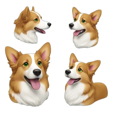 Duck tolling retriever corgi green eyes swimming sticker