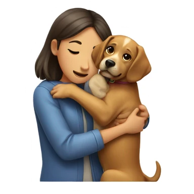 a dog huging a girl dog sticker