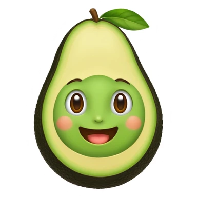 Make a avocado with a cute face sticker
