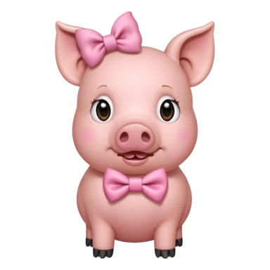 pig with a bow sticker