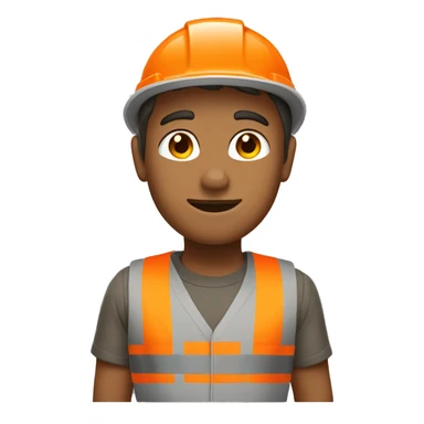 tan boy wearing grey hard hat and orange vest sticker