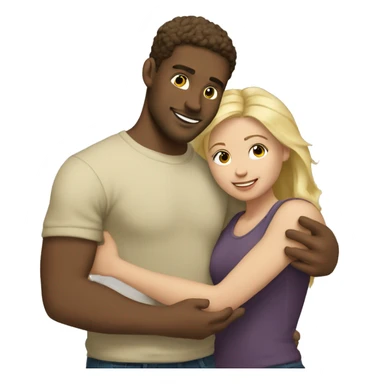 Light skin blonde man hugging a light skin brunette woman  sticker