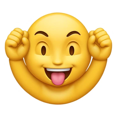 emoji with tongue out and 2 hands across it’s throat sticker