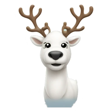 white reindeer for christmas sticker