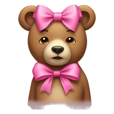 bear with a pink bow sticker