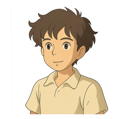 boy with slightly wavy hair sticker