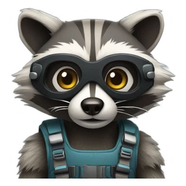 bionic raccoon sticker