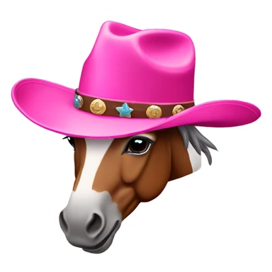 Pink cowboy hat on donkey sticker