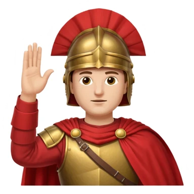 an ancient roman republic soldier doing a straight hand salute sticker