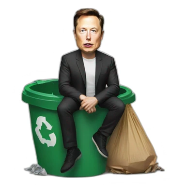 Elon musk in trash sticker