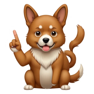 Dog sticking up middle finger sticker