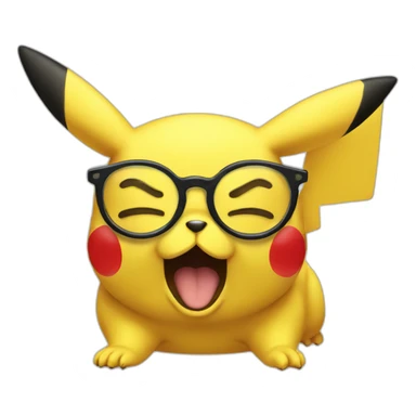 sneezing pikachu with glasses sticker