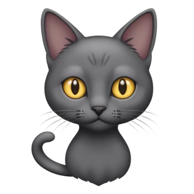Skinny dark grey cat sticker