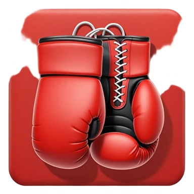 Minimalistic flat vector icon, iOS style, thin black contour on white background. Boxing gloves or a fighter silhouette in stance. sticker