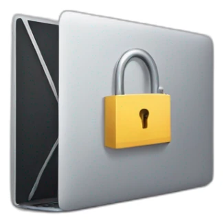 lock next to a macbook sticker
