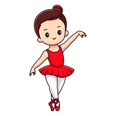 ballet dancer in cherry red dress, ballerina in red tutu sticker