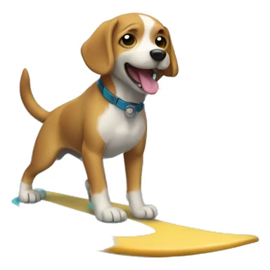 Un perro surfista sticker