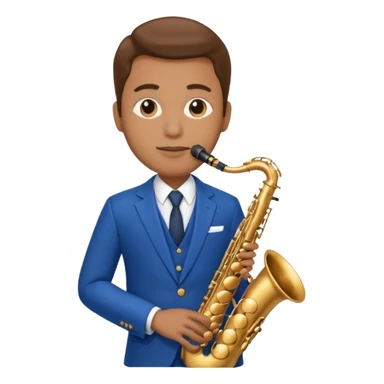 Saxophonist + blue suit sticker