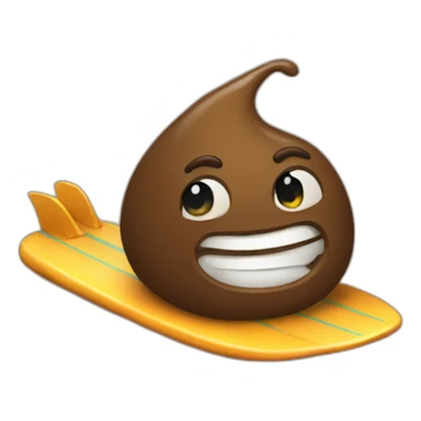 surfing poop sticker