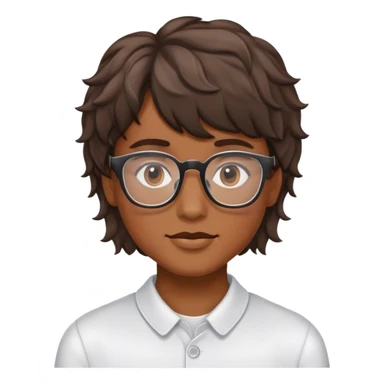 zumhi cabelo ondulado com franja lisa himecut e óculos quadrado sticker