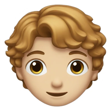 boy with brown long hair with blue eyes sticker