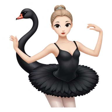 Ballerina in black swan costume  sticker