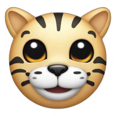 creepy big cat smile with black eyes sticker