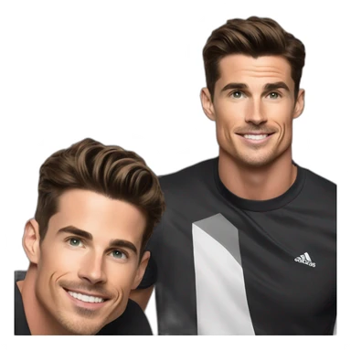 Mason mount Cristiano Ronaldo Matt Bomer 30 year old product designer with stubble and mustache in a black tshirt with broad shoulders profile photo sticker