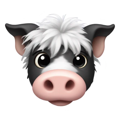 White hairy pig with black patches and floppy ears and scrunched up snout sticker