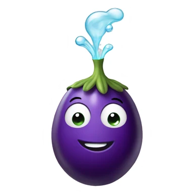 eggplant spraying water sticker
