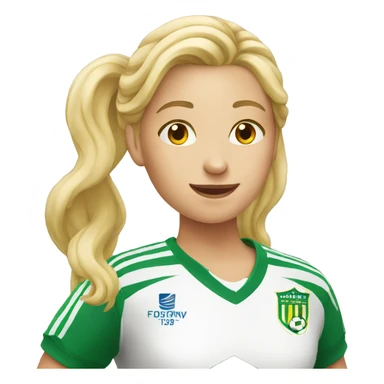 blond women with soccer  sticker