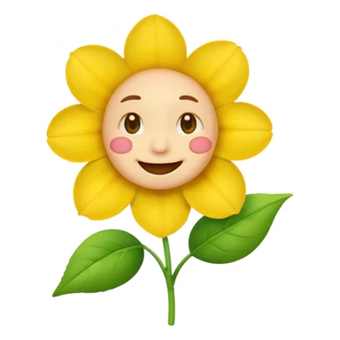 Normal emoji biting a flower sticker