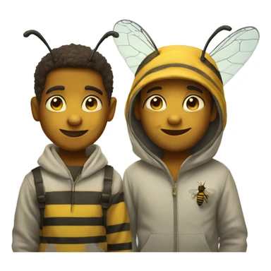 Two boy honeybees sticker