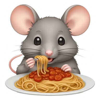 mouse eating spaghetti sticker