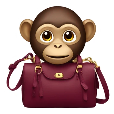 Monkey with burgundy handbag  sticker