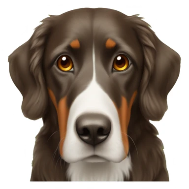 Munsterlander brown snoot with orange collar on grass sticker