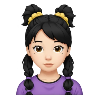 Teen girl with scrunchie ponytail black hair sticker