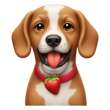 Heart strawberry dog sticker
