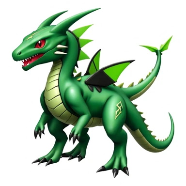  Cool Edgy Shiny Futuristic Ethereal Legendary Rayquaza-Digimon-Tyranitar-Flygon-hybrid full body sticker