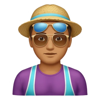 man with sunglasses and beachwear sticker