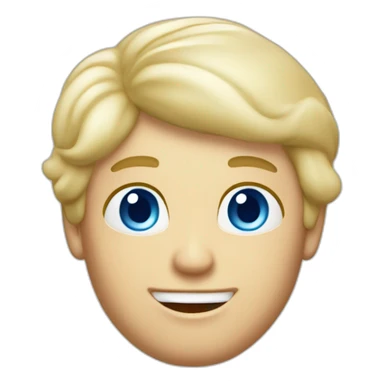 Blond man blue eyes Italian icecream vanilla strawberry sticker
