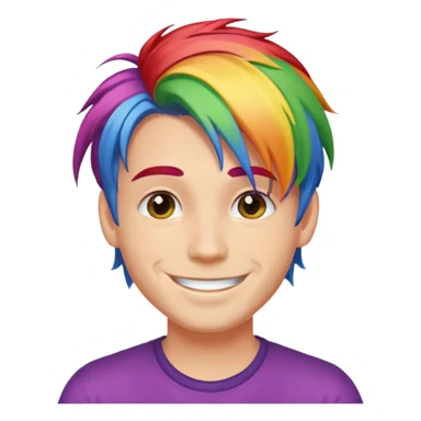 Guy with rainbow hair sticker