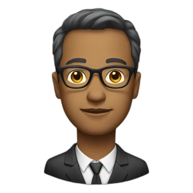 Lawyer wearing glasses short haircut sticker