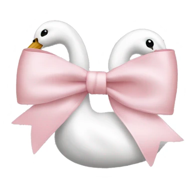 swan light pink bow sticker