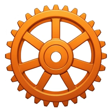 Orange flattened gear sticker