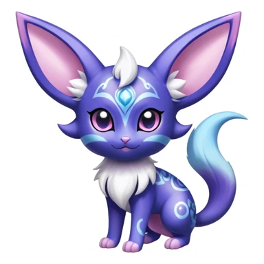 Shiny Exotic Cute Adorable Majestic Espeon-Meowstic-Hybrid-Creature with pattern-markings sticker