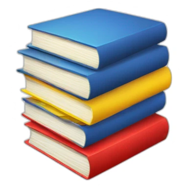 Evil red yellow and blue books with sharp teeth sticker