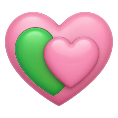 pink & green heart sticker